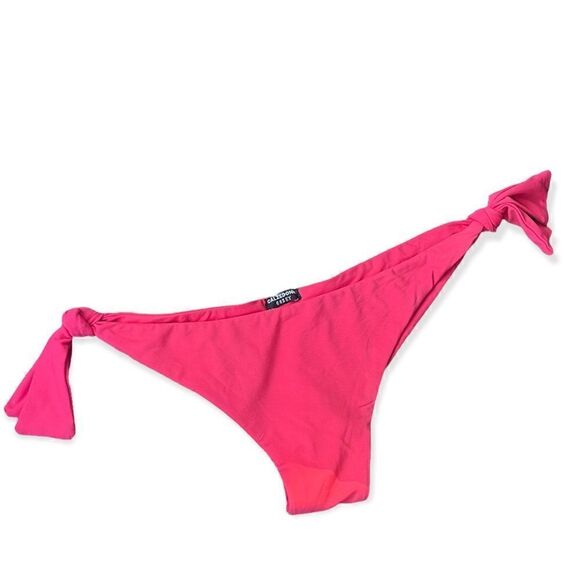 CALZEDONIA ITALIAN SIDE TIE BIKINI BOTTOM CORAL RED SMALL - Picture 1 of 6